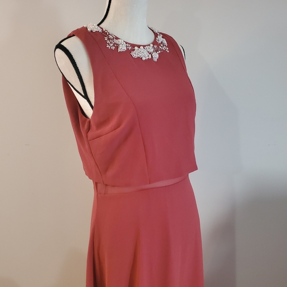 Asos look like two piece midi embroidery dress size 10 - Picture 8 of 10